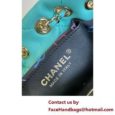 CHANEL Shiny Lambskin  &  Gold-Tone Metal Backpack AS4810 green 2025